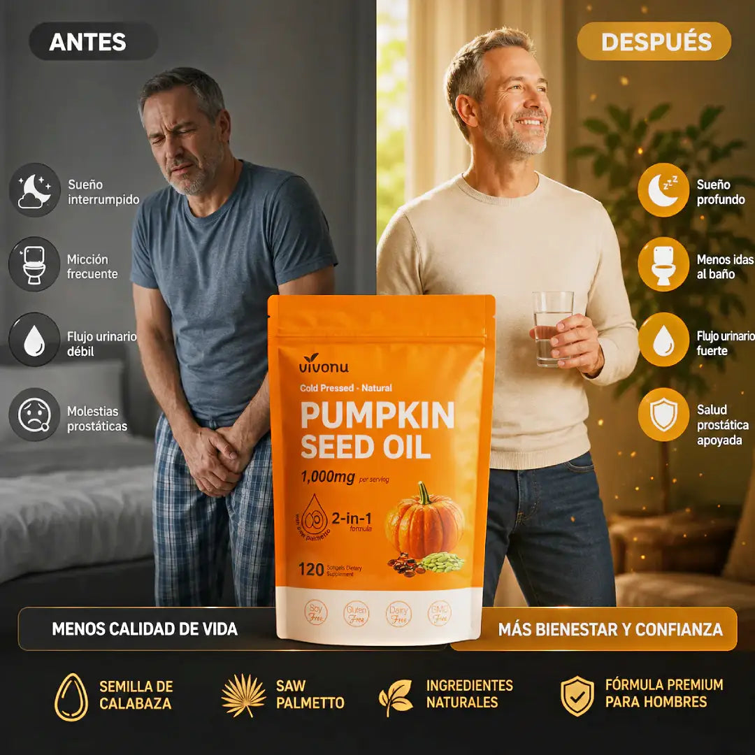 Suplemento Semillas de Calabaza 300 | Apoya Tu Bienestar Urinario y Masculino de Forma Natural