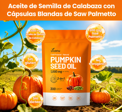 Suplemento Semillas de Calabaza 300 | Apoya Tu Bienestar Urinario y Masculino de Forma Natural