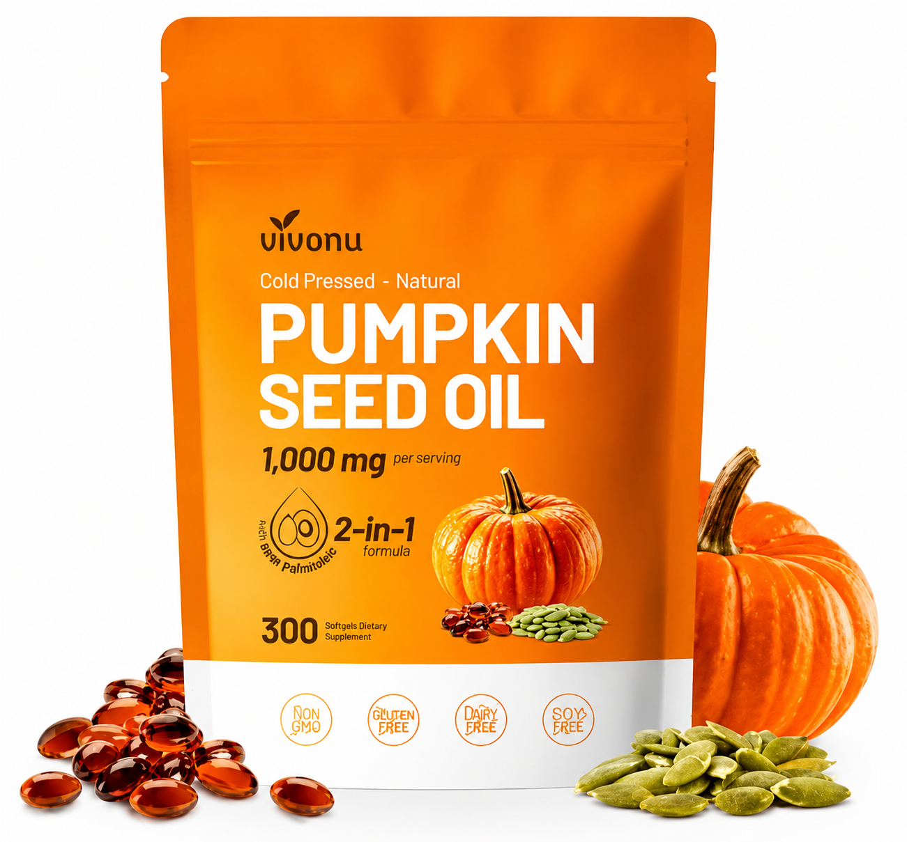 Suplemento Semillas de Calabaza 300 | Apoya Tu Bienestar Urinario y Masculino de Forma Natural