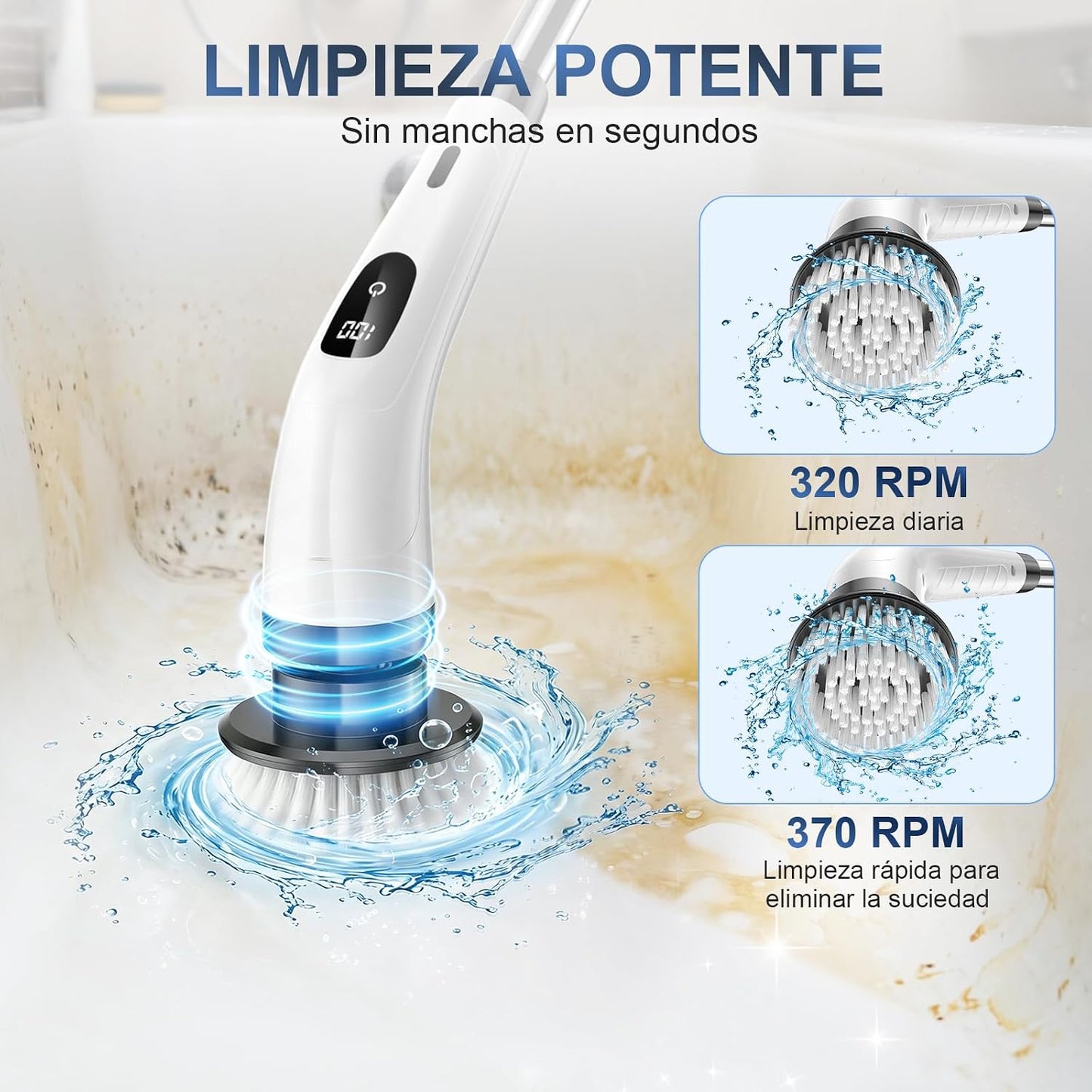 Cepillo de Limpieza Eléctrico MultiClean 9 en 1  | LIMPIEZA PROFUNDA TOTAL EN MINUTOS