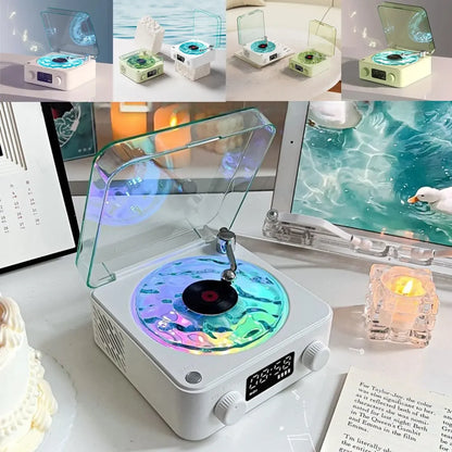 Bocina Tocadiscos Bluetooth: Música, Luz, Decoración, Reloj, TODO en 1 ✨