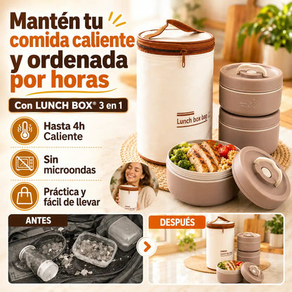 Lonchera LUNCH BOX® Térmica Portátil - Con 3 Toppers Para Jornadas Largas