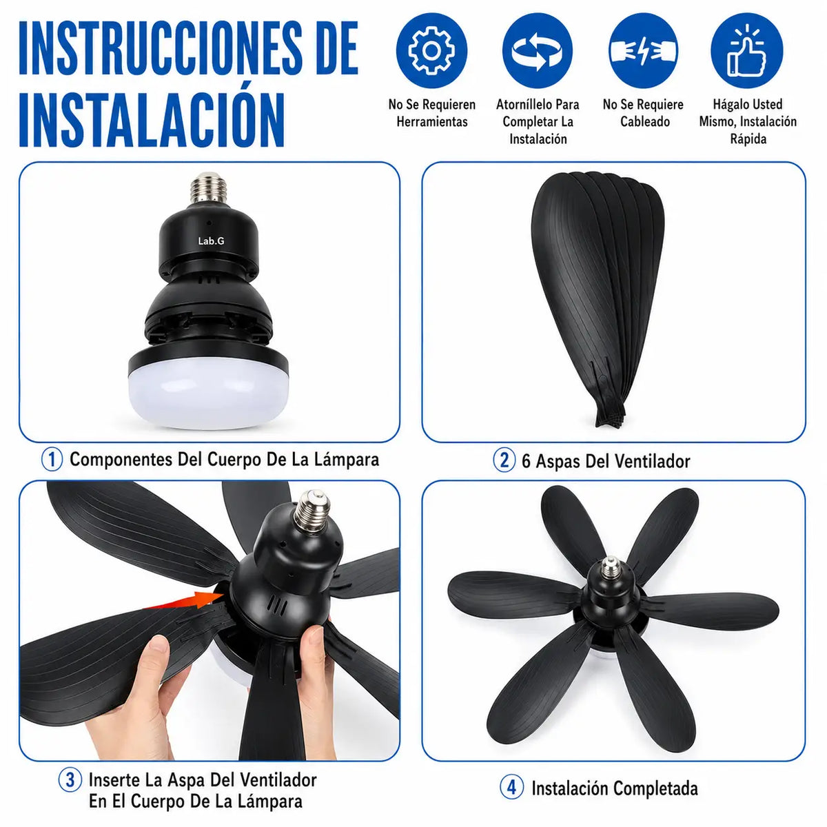 VentiLux® | Ventilador y Lampara 2 en 1 | Sin cables, Sin esfuerzo, Sin calor