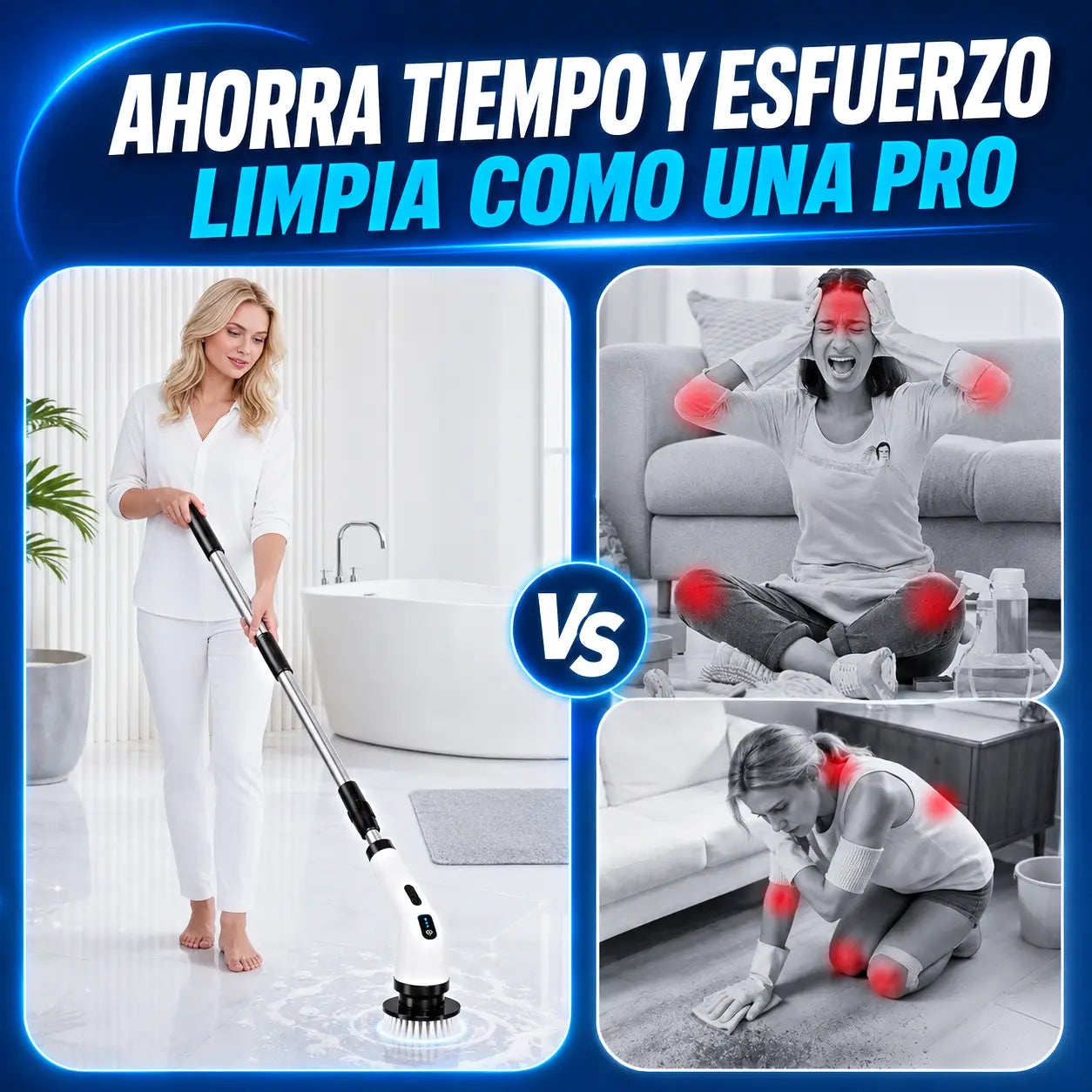 Cepillo de Limpieza Eléctrico MultiClean 9 en 1  | LIMPIEZA PROFUNDA TOTAL EN MINUTOS