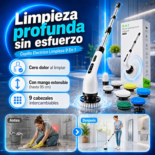 Cepillo de Limpieza Eléctrico MultiClean 9 en 1  | LIMPIEZA PROFUNDA TOTAL EN MINUTOS