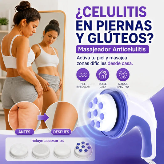Masajeador Anticelulitis 4 en 1 | Piel con Apariencia Más Lisa y Firme | 10–15 Min por Zona